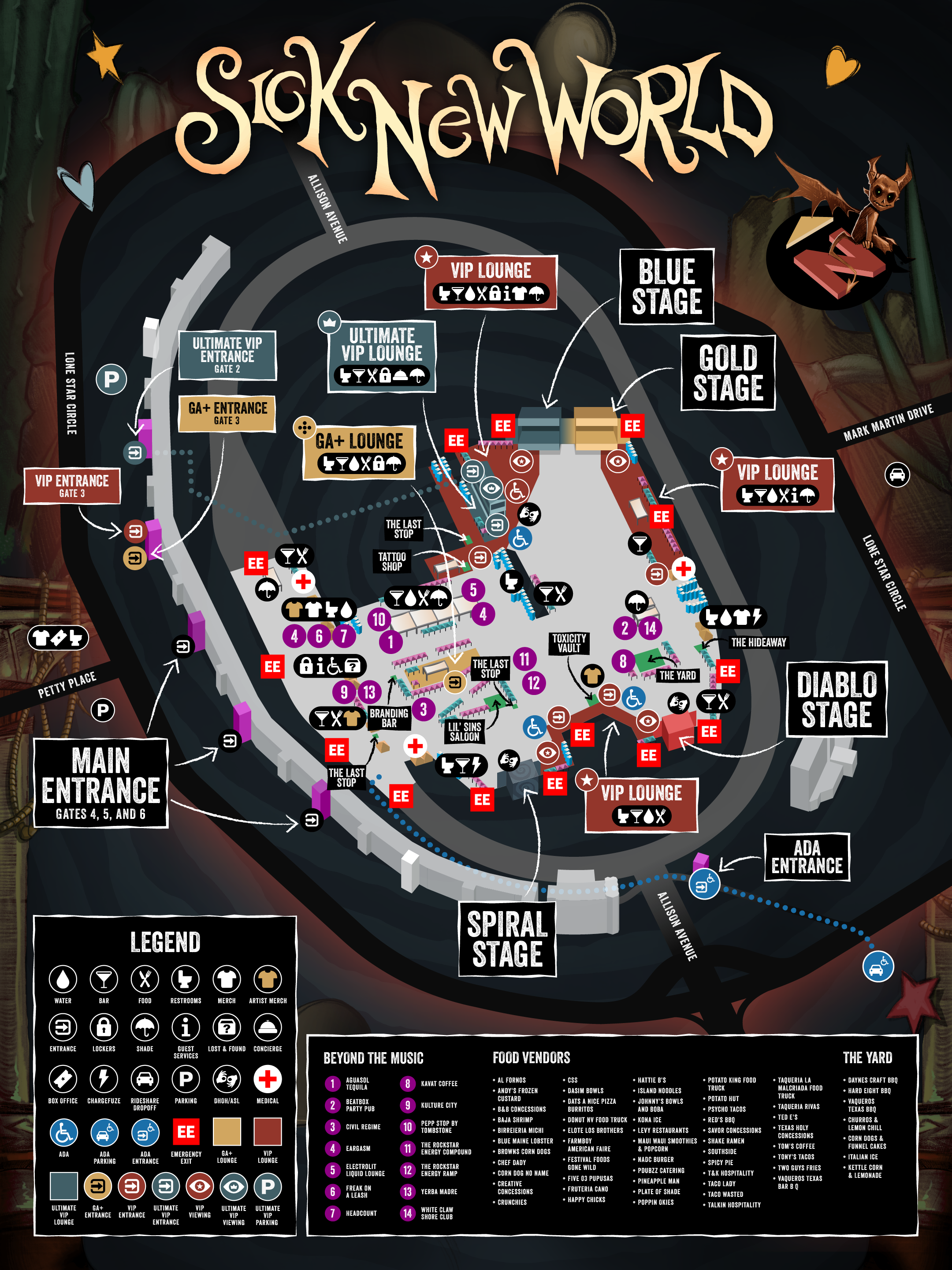 Sick New World Fort Worth festival map